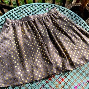 ModCloth XL gray with shiny gold polka dots skirt